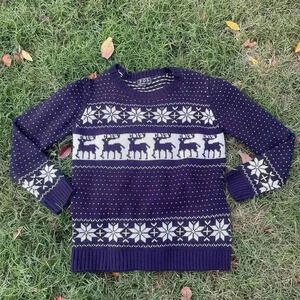 POL Christmas Sweater‎ Women Small Fair Isle Nordic Ski Lodge Holidays Reindeer